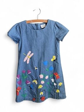 Mini Boden Denim Sequin Short Sleeve S 7/8